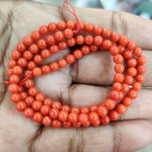 Taiwan Coral Beads, 4mm, Round, Orange