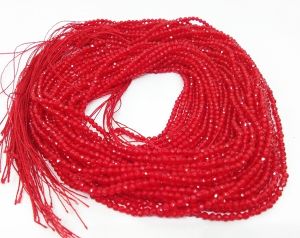 2mm Hydro (Glass) Beads, Round, Red Pack Of 5 Strings