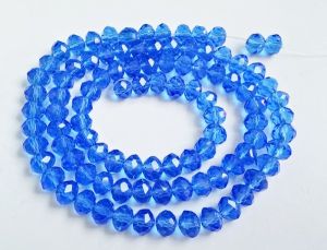 Glass Crystals, Rondelle, 6mm, Light Blue
