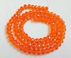 Glass Crystals, Rondelle, 6mm, Dark Orange