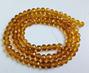 Glass Crystals, Rondelle, 6mm, Mustard Yellow