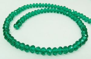 Glass Crystals, Rondelle, 6mm, Sea Green