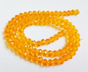 Glass Crystals, Rondelle, 6mm, Dark Yellow