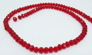 Glass Crystals, Rondelle, 6mm, Red