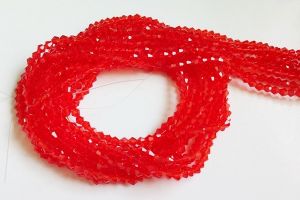 Bicone Glass Crystals, 4mm, Red