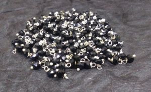 Loreals, Crystals 4mm, Black, Silver Finish, Pack Of 120 Pieces