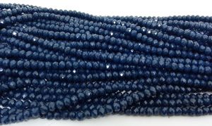 Glass Opaque Crystals 4mm,Rondelle, Dark Blue