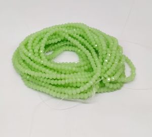 Glass Opaque Crystal, 4mm, Rondelle, Light Green