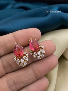 Matt Finish AD Stone Stud, Reddish Pink