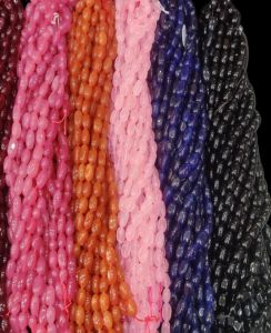 10 strings of assorted Natural Stones, Quartz Tumbles, 12x16mm, Multicolor, Pack of 2 strings each in 5 colours