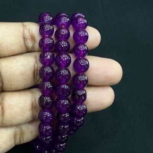 8mm, Glass Beads, Round, Dark Purple