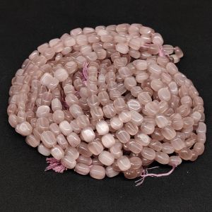 Monolisa (Imitation Cats Eye) Flat Oval Beads, 9x6mm, Light Amethyst