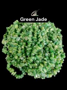 Natural Gemstone Chip Beads, Green Jade
