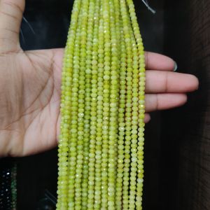 Agate Rondelle, 4x2mm, Fluorescent Green