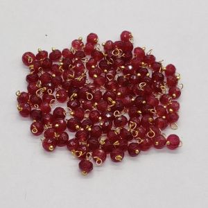 Agate Rondelle Loreals, 4x2mm, Gold Finish, (Pinkish Maroon), Pack Of 50 Pcs