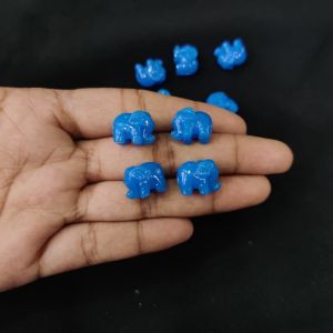Synthetic Coral Beads, Elephant, Dark Blue, Pack Of 20 Pcs
