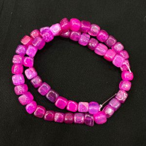 Natural Square Agate Beads, 8mm, pink