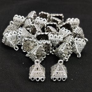 Antique Silver Jhumka Frame- Triangle (Small) With 12 Hole