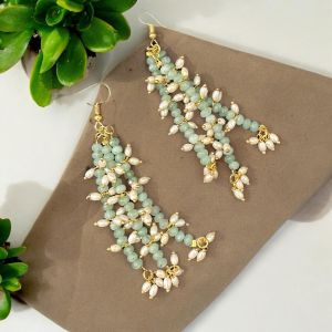 Agate and Pearl Dangler Earrings