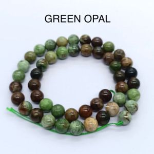 Natural Gemstone Beads, (GREEN OPAL) 8mm