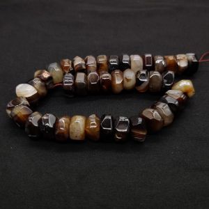 Natural Agate Rondelle/Disc Shape - Brown