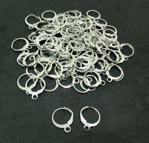 Round Lever back with closed loop, Antique silver, pack of 10 pairs