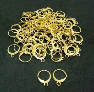 Round Lever back with closed loop, Gold, pack of 10 pairs