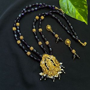 Victorian (Balaji) Pendant With 2 Layer Monolisa Purple Beads