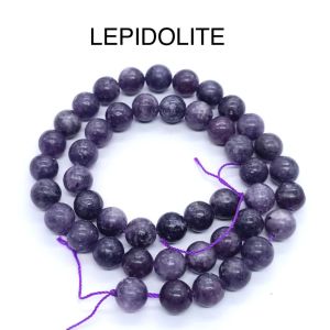 Natural Gemstone Beads, (LEPIDOLITE) 8mm