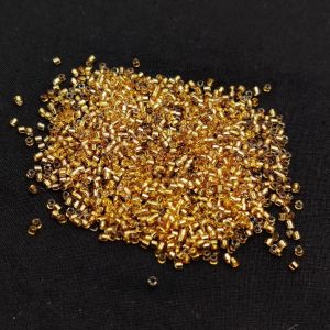 Seed Beads, 14/0, Round Cylinder Shape, Dark Gold, Pack Of 25 Grams