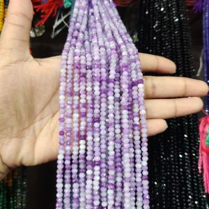 Agate Rondelle, 4x2mm, Purple, Double shade 