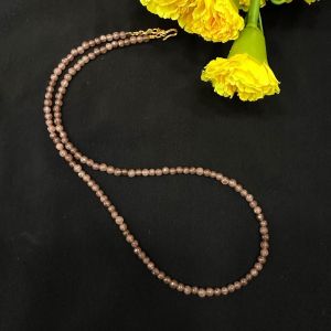 4mm Agate Necklace, Brown