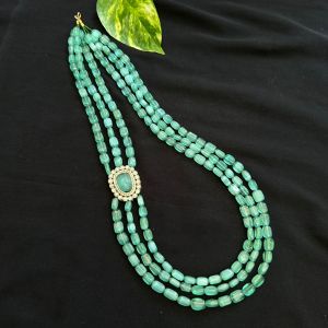3 Layer Monolisa Beads With Victorian Side Pendant