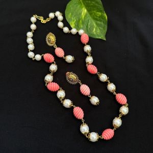 Coral Replica Spirals With Shell Pearls