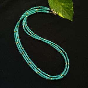 3 Layer Crystal Necklace, Sea Green
