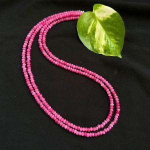 2 Layer Agate Necklace, Bright Pink