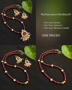 Multipurpose Necklace - Teardrop Agate Necklace With Victorian Pendant
