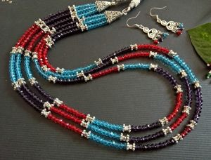 Multicolor 3 Layer Crystal Necklace