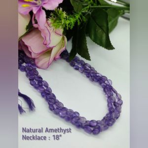 3 Layer Natural Stone Amethyst Necklace 
