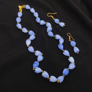 Coral Tulip Necklace, Blue