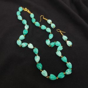 Coral Tulip Necklace, Sea Green