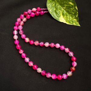 Single Layer Onyx Necklace, Pink