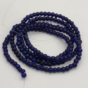 Glass Beads, 4mm, Round, Dark Blue