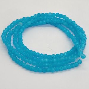 Glass Beads, 4mm, Round, Light Blue