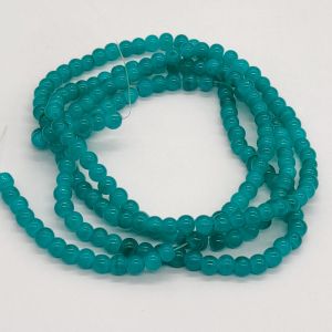 Glass Beads, 4mm, Round, Peacock Green