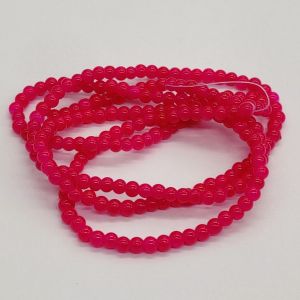 Glass Beads, 4mm, Round, Magenta