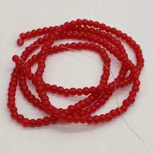 Glass Beads, 4mm, Round, Red