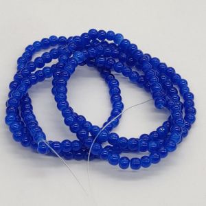 Glass Beads, 4mm, Round, Ink Blue