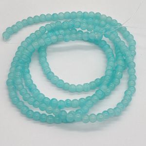 Glass beads, Round, Plain, 4mm, Sea Blue