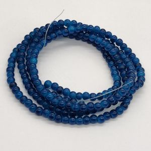 Glass beads, Round, Plain, 4mm, Dark Blue